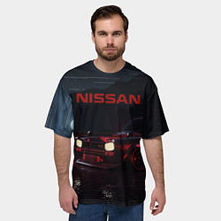 Футболка оверсайз мужская NISSAN, цвет: 3D-принт — фото 2