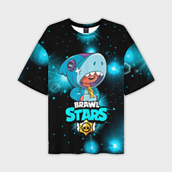 Мужская футболка оверсайз Brawl stars leon shark