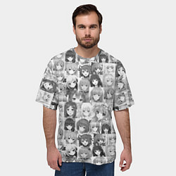 Футболка оверсайз мужская Аниме девушки, цвет: 3D-принт — фото 2