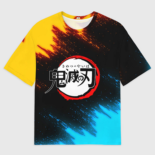 Мужская футболка оверсайз KIMETSU NO YAIBA / 3D-принт – фото 1