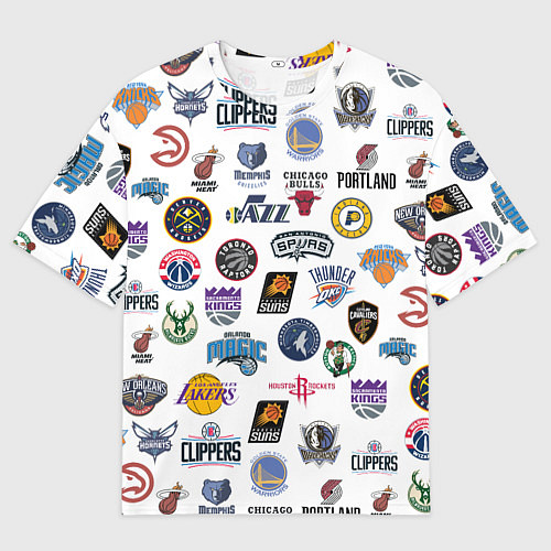 Мужская футболка оверсайз NBA Pattern / 3D-принт – фото 1