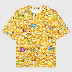 Футболка оверсайз мужская Смайлики Emoji, цвет: 3D-принт