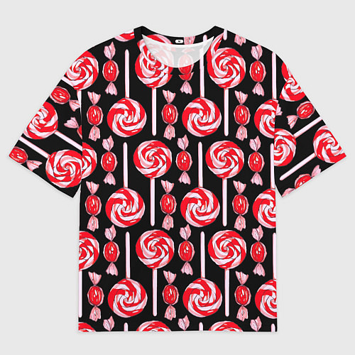 Мужская футболка оверсайз Леденцы / 3D-принт – фото 1