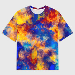 Футболка оверсайз мужская Огненно-синий полутон, цвет: 3D-принт