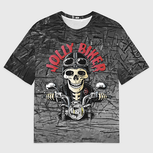 Мужская футболка оверсайз Веселый байкер / 3D-принт – фото 1