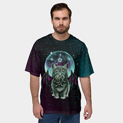 Футболка оверсайз мужская КОТ КТУЛХУ, цвет: 3D-принт — фото 2