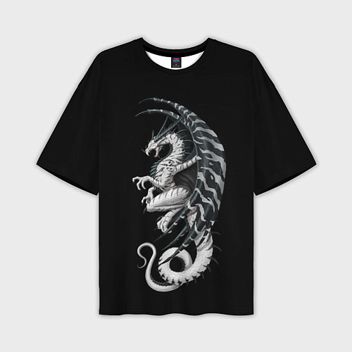 Мужская футболка оверсайз White Dragon / 3D-принт – фото 1