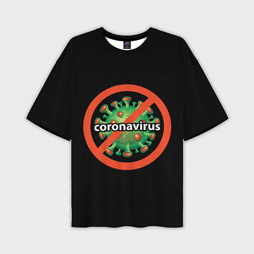 Мужская футболка оверсайз Стоп коронавирус / 3D-принт – фото 1