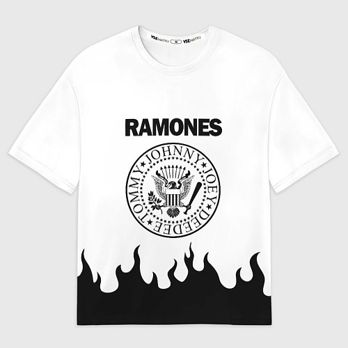 Мужская футболка оверсайз RAMONES / 3D-принт – фото 1