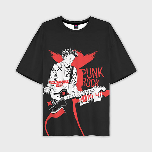 Мужская футболка оверсайз Punk-rock / 3D-принт – фото 1