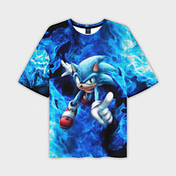 Мужская футболка оверсайз Blue Sonic