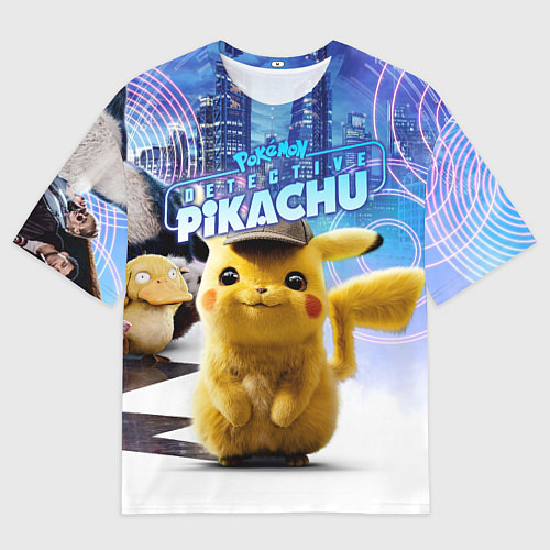 Мужская футболка оверсайз Детектив Пикачу / 3D-принт – фото 1