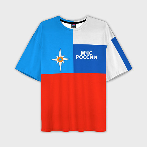 Мужская футболка оверсайз Флаг МЧС России / 3D-принт – фото 1