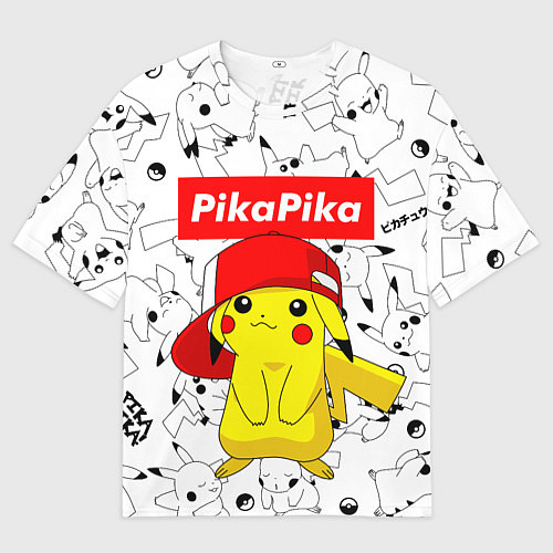 Мужская футболка оверсайз ПИКАЧУ / 3D-принт – фото 1