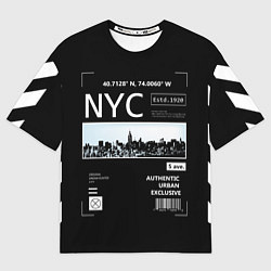 Футболка оверсайз мужская Off-White: NYC, цвет: 3D-принт