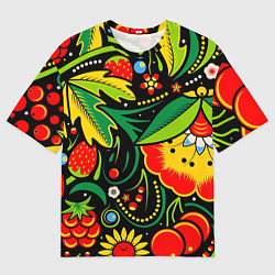 Футболка оверсайз мужская Цветы, цвет: 3D-принт
