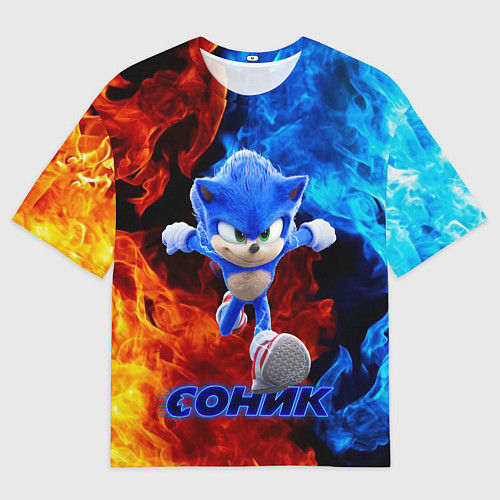 Мужская футболка оверсайз SONIC / 3D-принт – фото 1