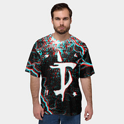 Футболка оверсайз мужская DOOM ETERNAL GLITCH, цвет: 3D-принт — фото 2