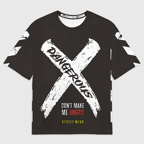 Мужская футболка оверсайз Off-White: Dangerous / 3D-принт – фото 1