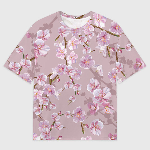 Мужская футболка оверсайз САКУРА / 3D-принт – фото 1