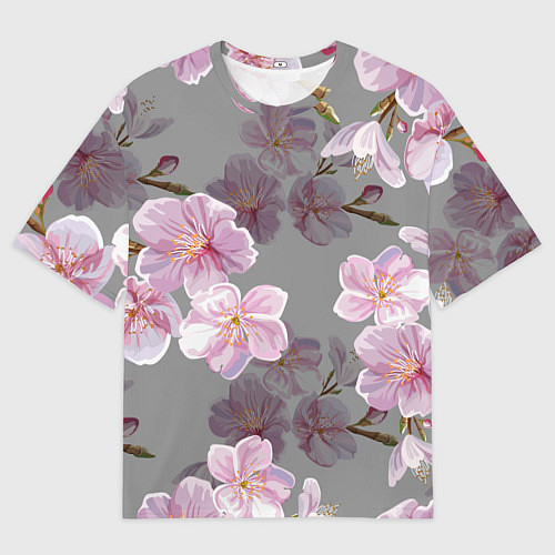 Мужская футболка оверсайз САКУРА / 3D-принт – фото 1