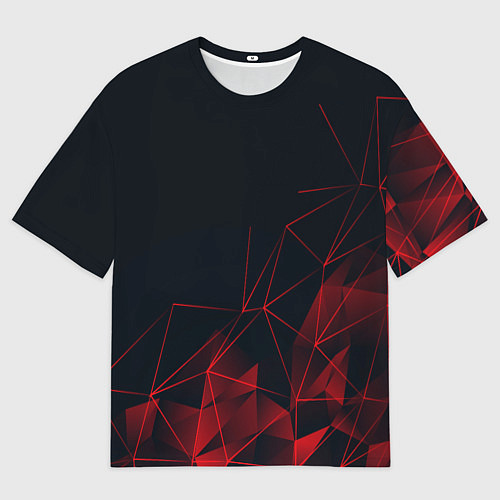 Мужская футболка оверсайз RED STRIPES / 3D-принт – фото 1