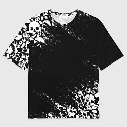 Футболка оверсайз мужская БЕЛЫЕ ЧЕРЕПА, цвет: 3D-принт