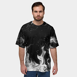 Футболка оверсайз мужская БЕЛЫЙ ОГОНЬ, цвет: 3D-принт — фото 2