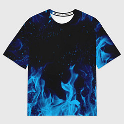 Футболка оверсайз мужская СИНИЙ ОГОНЬ, цвет: 3D-принт