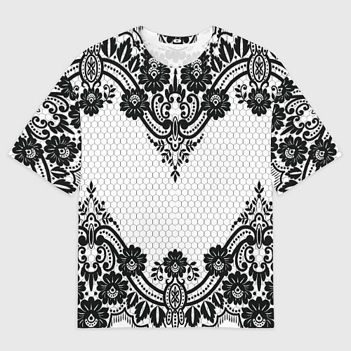 Мужская футболка оверсайз Кружева / 3D-принт – фото 1