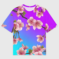 Футболка оверсайз мужская САКУРА ВИШНЯ, цвет: 3D-принт
