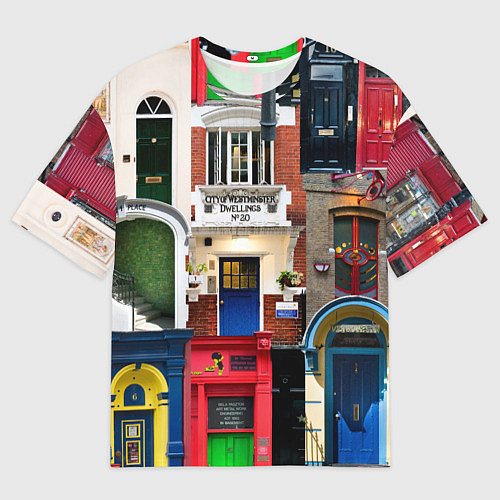 Мужская футболка оверсайз London doors цифровой коллаж / 3D-принт – фото 1