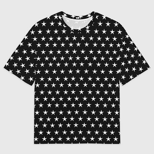 Мужская футболка оверсайз БЕЛЫЕ ЗВЁЗДЫ / 3D-принт – фото 1