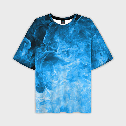 Мужская футболка оверсайз ОГОНЬ BLUE / 3D-принт – фото 1