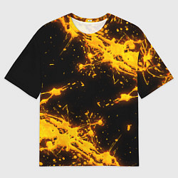 Футболка оверсайз мужская БРЫЗГИ КРАСКИ NEON, цвет: 3D-принт