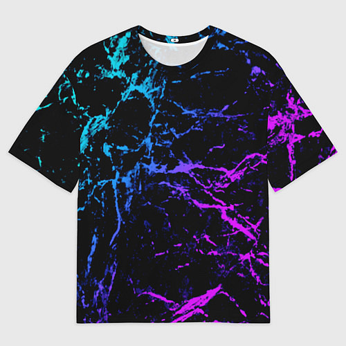 Мужская футболка оверсайз МРАМОР NEON / 3D-принт – фото 1