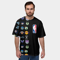 Футболка оверсайз мужская NBA Team Logos 2, цвет: 3D-принт — фото 2