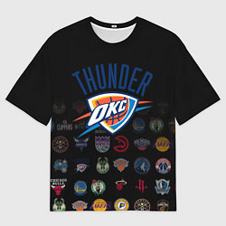 Футболка оверсайз мужская Oklahoma City Thunder 2, цвет: 3D-принт