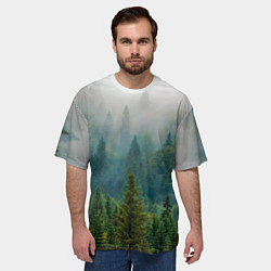 Футболка оверсайз мужская Лес, цвет: 3D-принт — фото 2