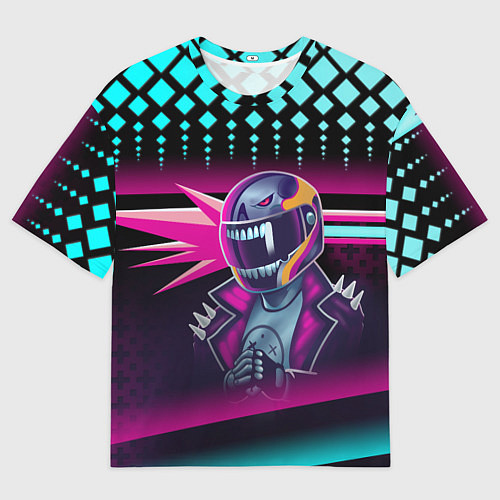 Мужская футболка оверсайз НЕОНОВЫЙ ГОНЩИК / 3D-принт – фото 1