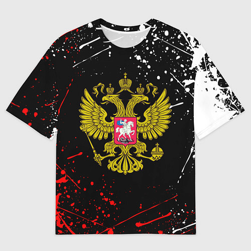 Мужская футболка оверсайз РОССИЯ / 3D-принт – фото 1