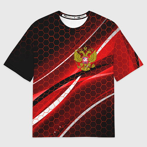 Мужская футболка оверсайз РОССИЯ / 3D-принт – фото 1