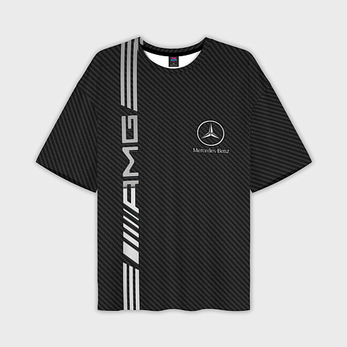Мужская футболка оверсайз Mercedes Carbon / 3D-принт – фото 1