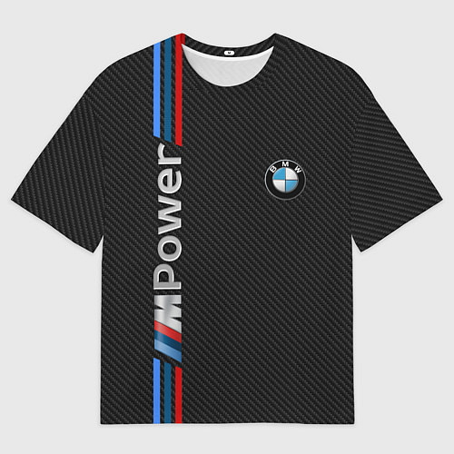 Мужская футболка оверсайз BMW POWER CARBON / 3D-принт – фото 1