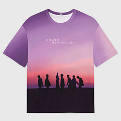 Футболка оверсайз мужская BTS, цвет: 3D-принт