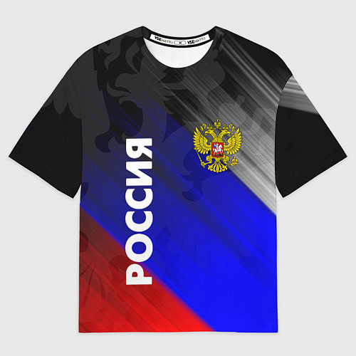 Мужская футболка оверсайз РОССИЯ / 3D-принт – фото 1