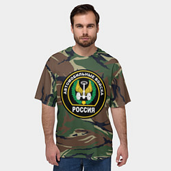 Футболка оверсайз мужская Автомобильные войска камуфляж, цвет: 3D-принт — фото 2