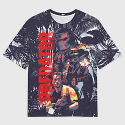 Футболка оверсайз мужская Predator - jungle texture, цвет: 3D-принт