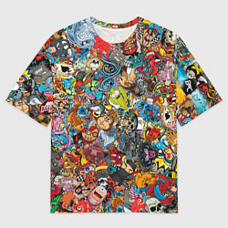 Мужская футболка оверсайз Стикеры