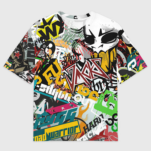 Мужская футболка оверсайз Стикеры / 3D-принт – фото 1